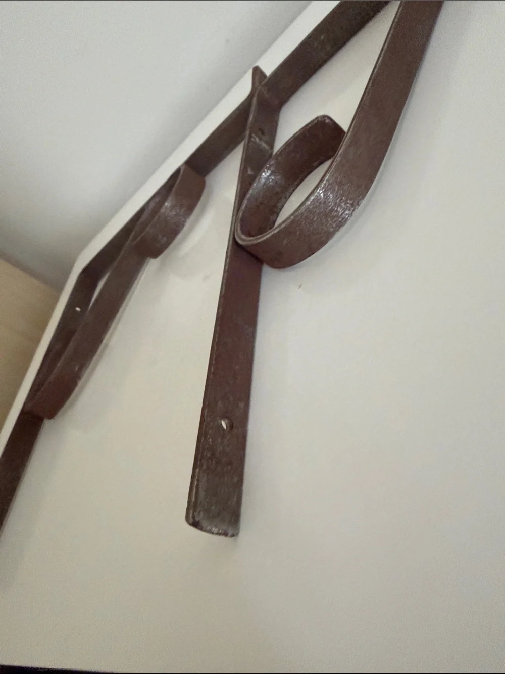 Rustic Metal Unpainted Decorative Wall Shelf Brackets - Pair